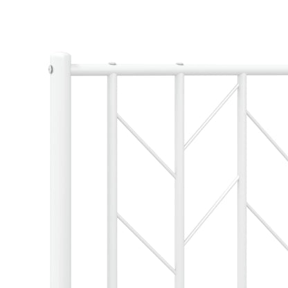 Metal Bed Frame without Mattress with Headboard White 120x190cm