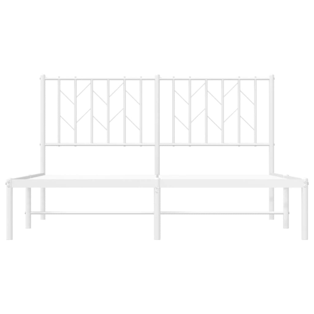 Metal Bed Frame without Mattress with Headboard White 140x200cm