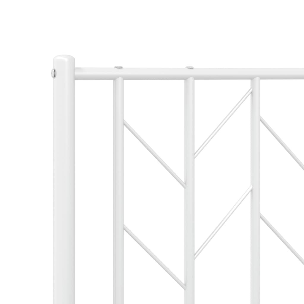 Metal Bed Frame without Mattress with Footboard White 80x200cm
