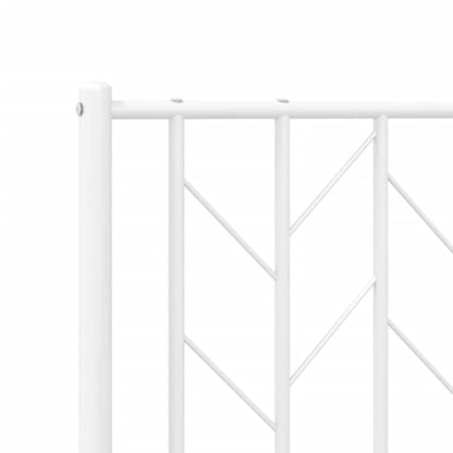 Metal Bed Frame without Mattress with Footboard White 120x190cm