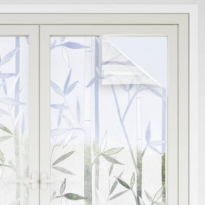 Window Films 4 pcs Frosted Bamboo Pattern PVC