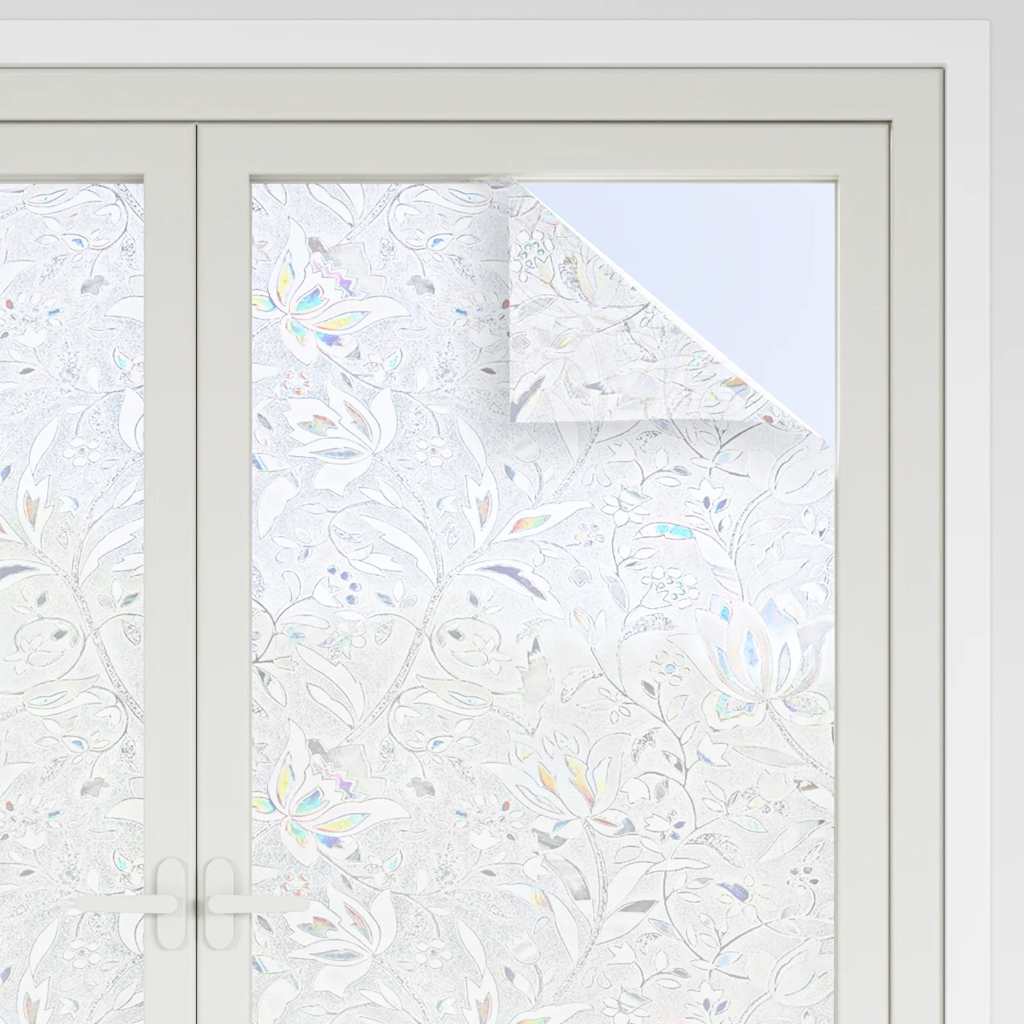 Window Films 4 pcs Frosted Flower Pattern PVC