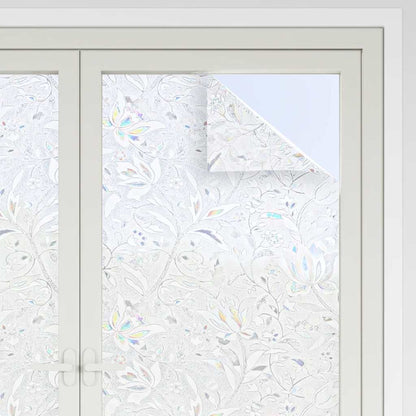 Window Films 4 pcs Frosted Flower Pattern PVC