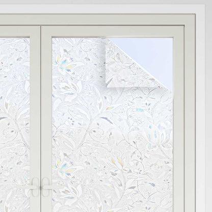 Window Films 2 pcs Frosted Flower Pattern PVC