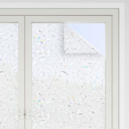 Window Films 2 pcs Frosted Flower Pattern PVC