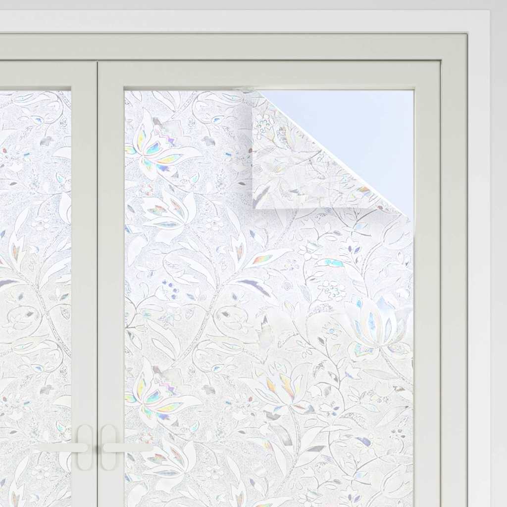 Window Films 4 pcs Frosted Flower Pattern PVC