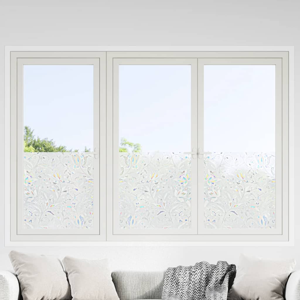 Window Films 4 pcs Frosted Flower Pattern PVC