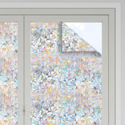 Window Films 3 pcs Frosted 3D Rainbow Pattern PVC