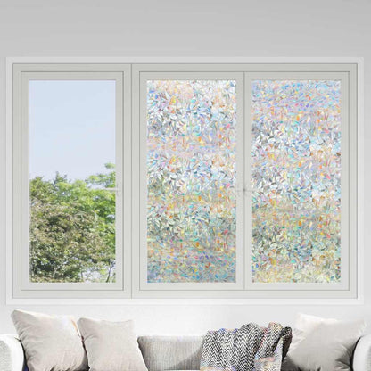 Window Films 3 pcs Frosted 3D Rainbow Pattern PVC