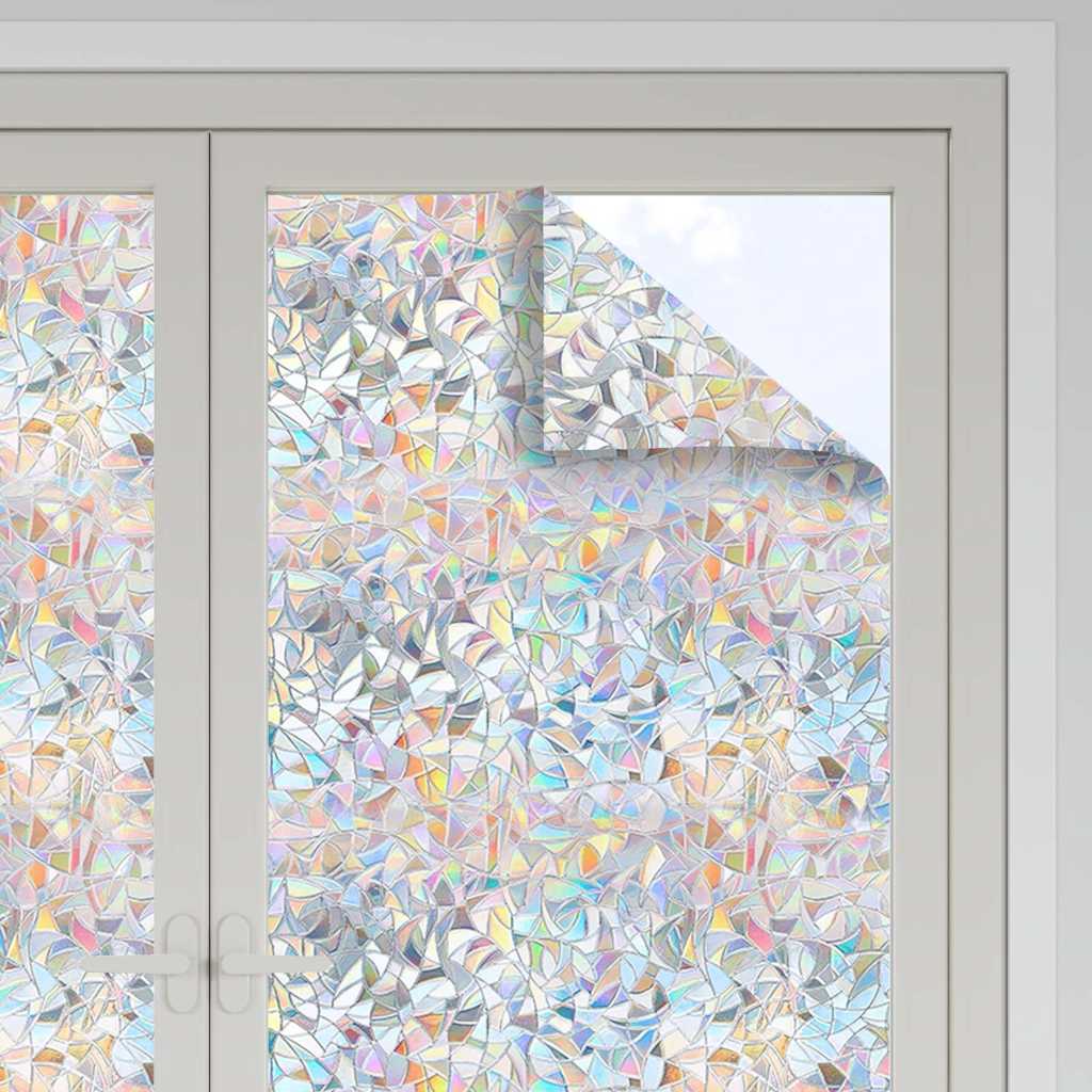 Window Films 5 pcs Frosted 3D Rainbow Pattern PVC