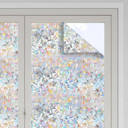 Window Films 5 pcs Frosted 3D Rainbow Pattern PVC