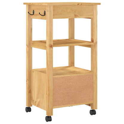 Kitchen Trolley MONZA 48x40x88.5 cm Solid Wood Pine