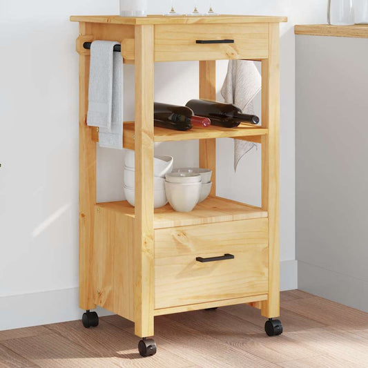 Kitchen Trolley "MONZA" 48x40x88,5 cm Solid Wood Pine