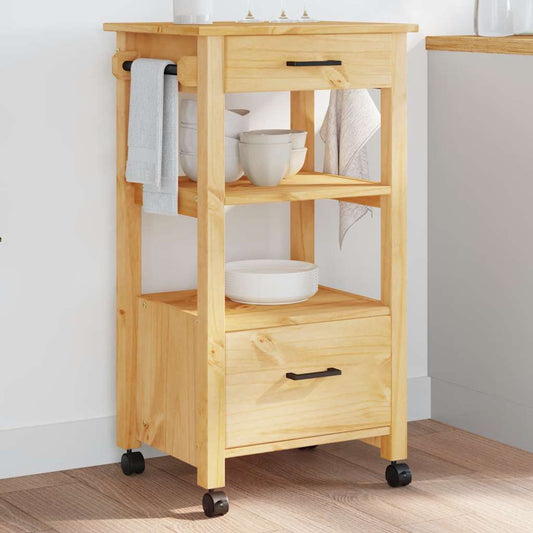 Kitchen Trolley "MONZA" 48x40x88,5 cm Solid Wood Pine