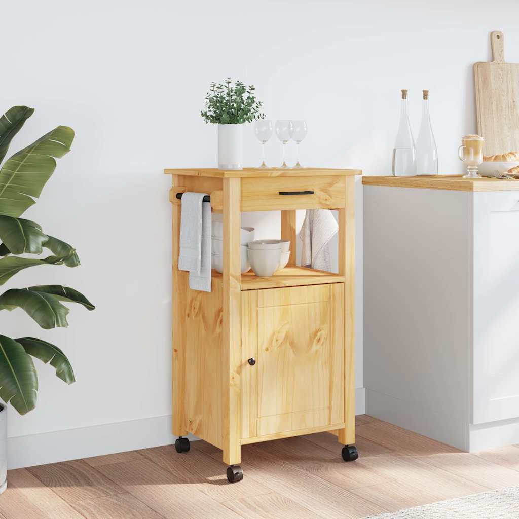 Kitchen Trolley MONZA 48x40x88.5 cm Solid Wood Pine