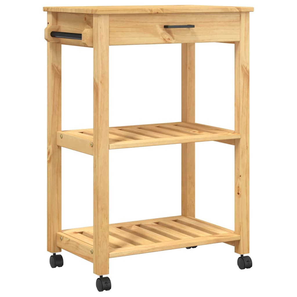 Kitchen Trolley MONZA 60x40x88.5 cm Solid Wood Pine