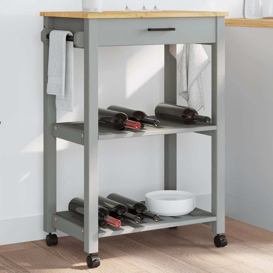 Kitchen Trolley MONZA 60x40x88.5 cm Solid Wood Pine