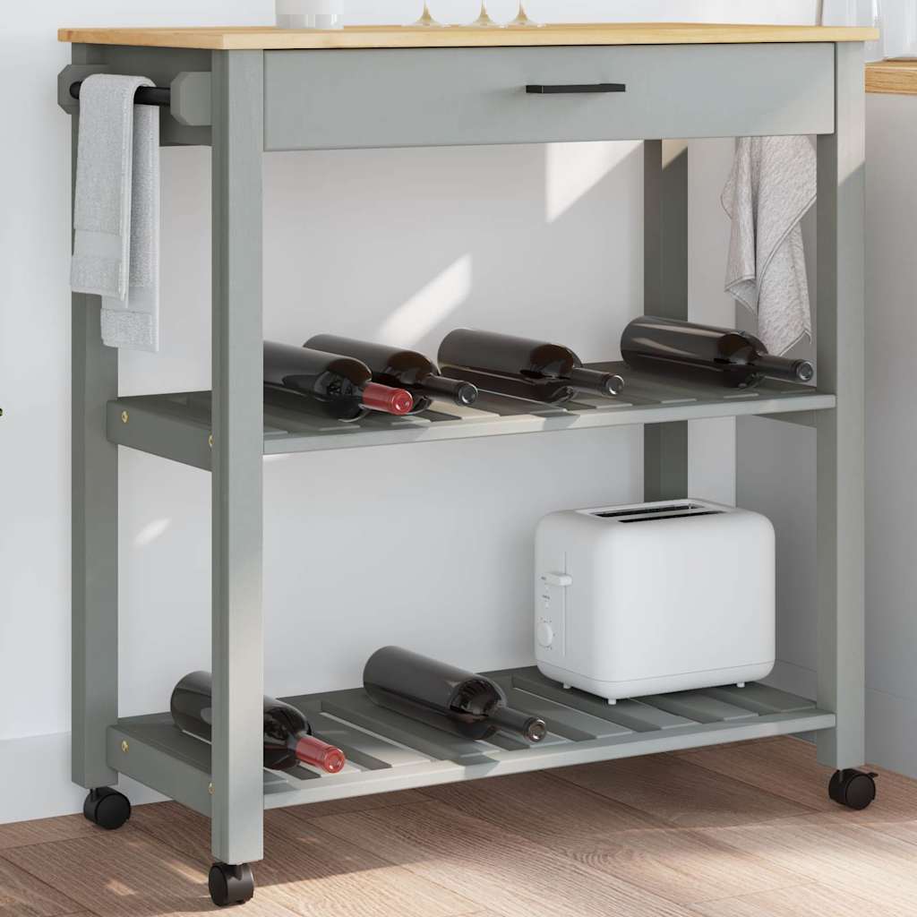 Kitchen Trolley MONZA 84x40x88.5 cm Solid Wood Pine