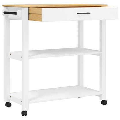 Kitchen Trolley MONZA 84x40x88.5 cm Solid Wood Pine