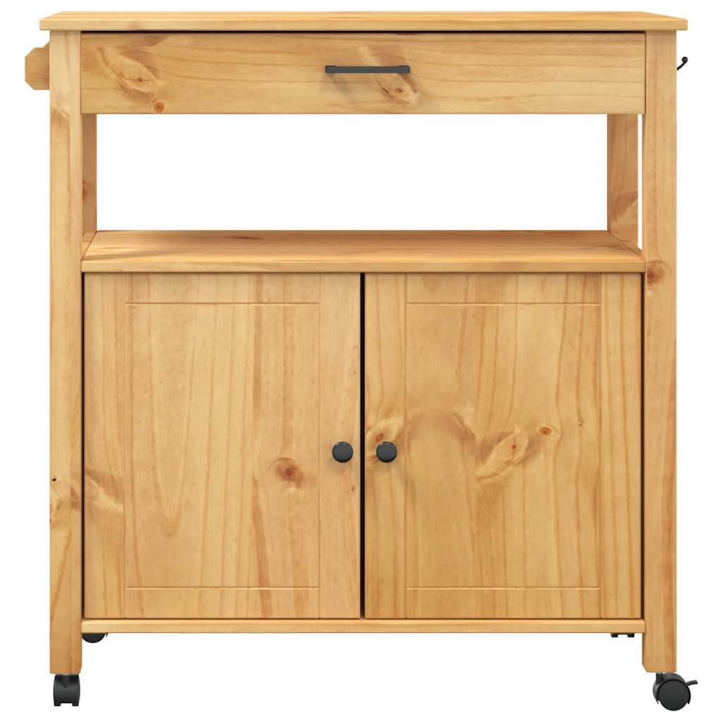 Kitchen Trolley MONZA 84x40x88.5 cm Solid Wood Pine