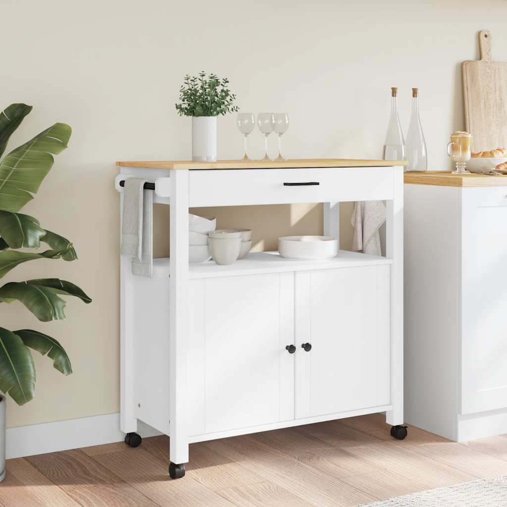Kitchen Trolley MONZA 84x40x88.5 cm Solid Wood Pine