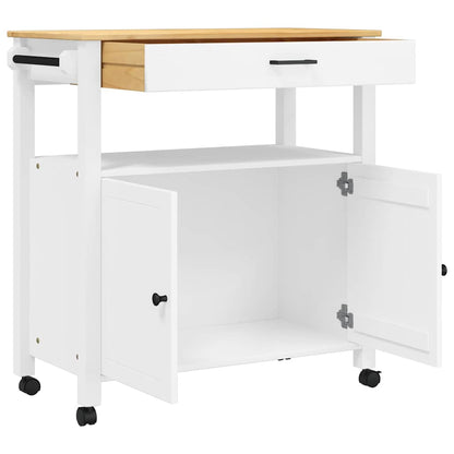Kitchen Trolley MONZA 84x40x88.5 cm Solid Wood Pine