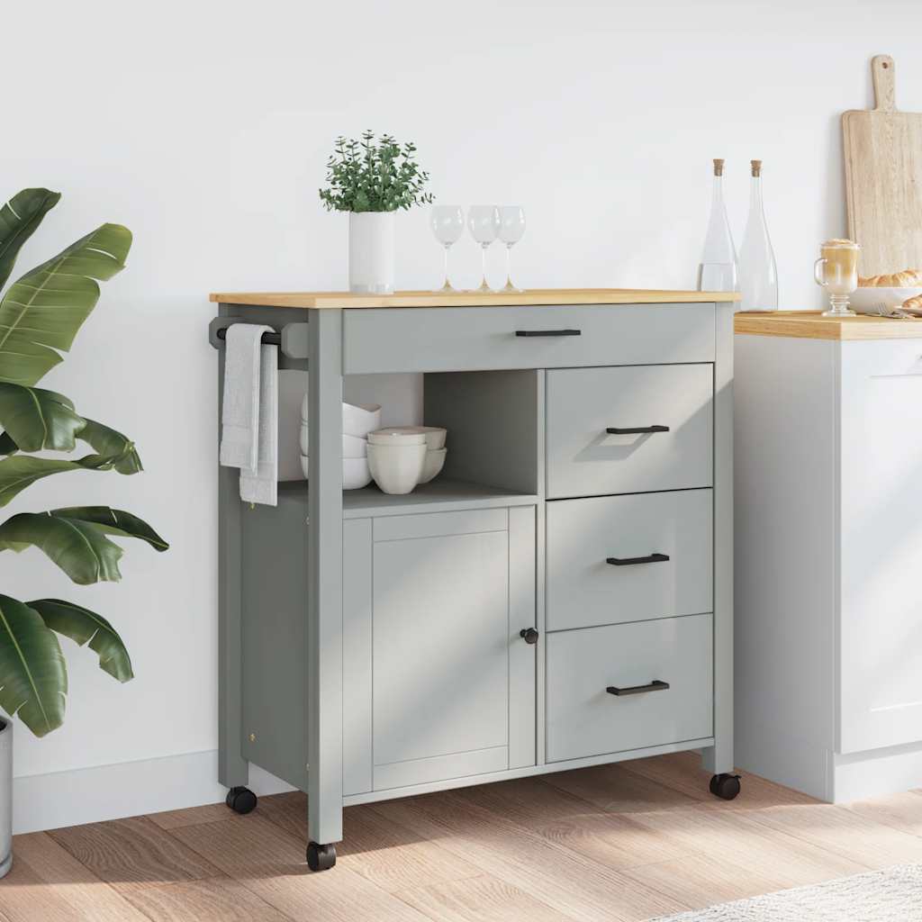 Kitchen Trolley MONZA 84x40x88.5 cm Solid Wood Pine