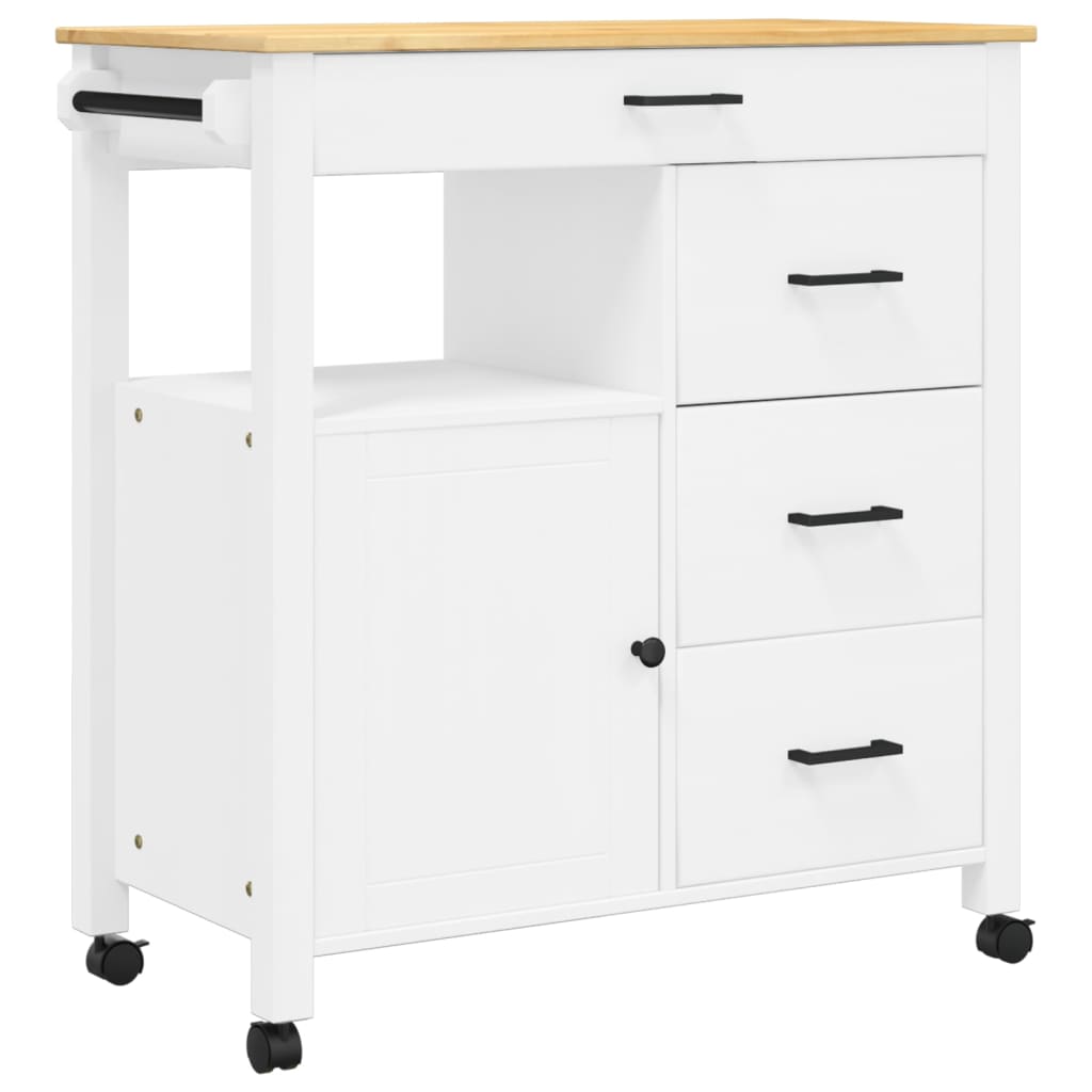 Kitchen Trolley MONZA 84x40x88.5 cm Solid Wood Pine