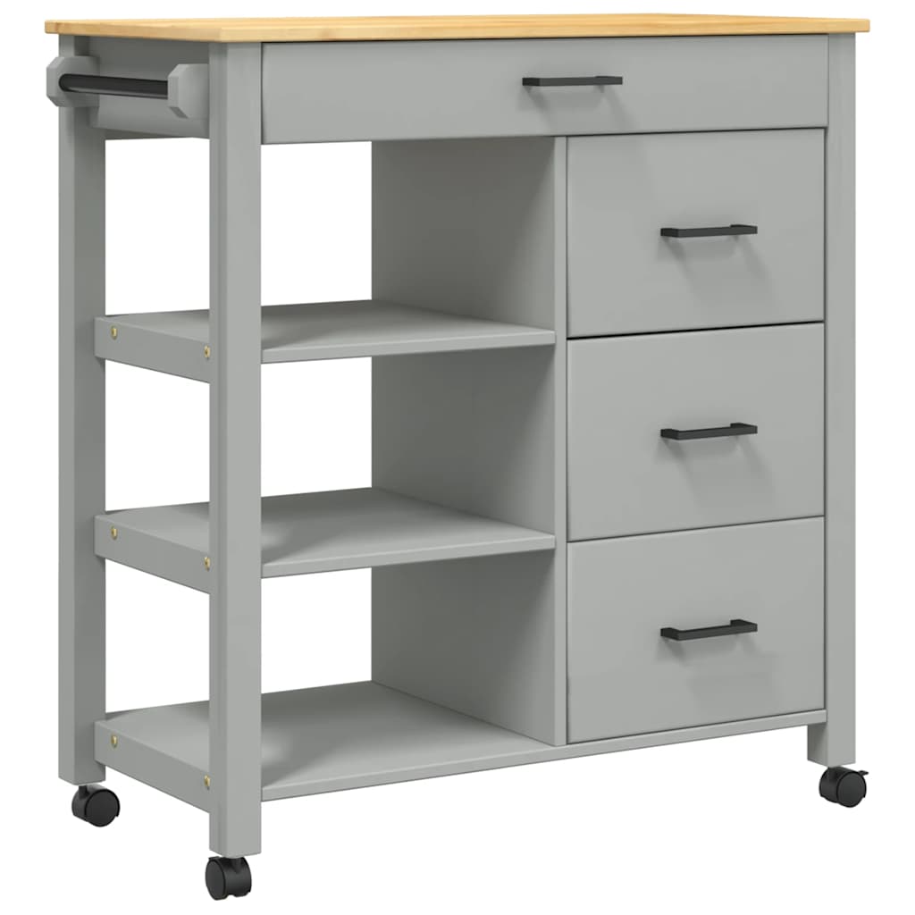Kitchen Trolley MONZA 84x40x88.5 cm Solid Wood Pine