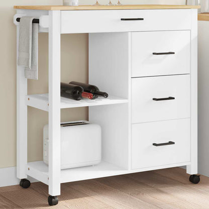 Kitchen Trolley MONZA 84x40x88.5 cm Solid Wood Pine