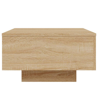 Coffee Table with LED Lights Sonoma Oak 55x55x31 cm