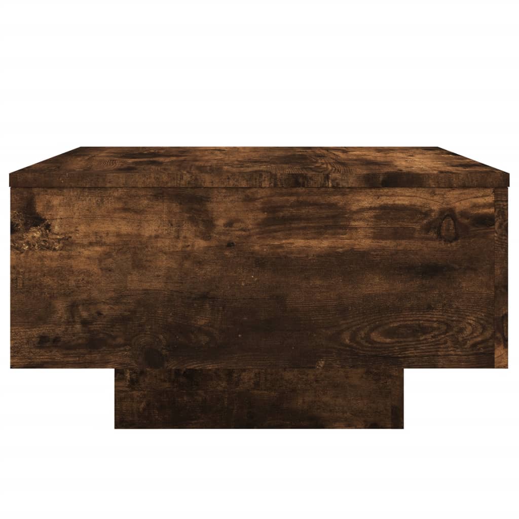 Coffee Table with LED Lights Smoked Oak 55x55x31 cm