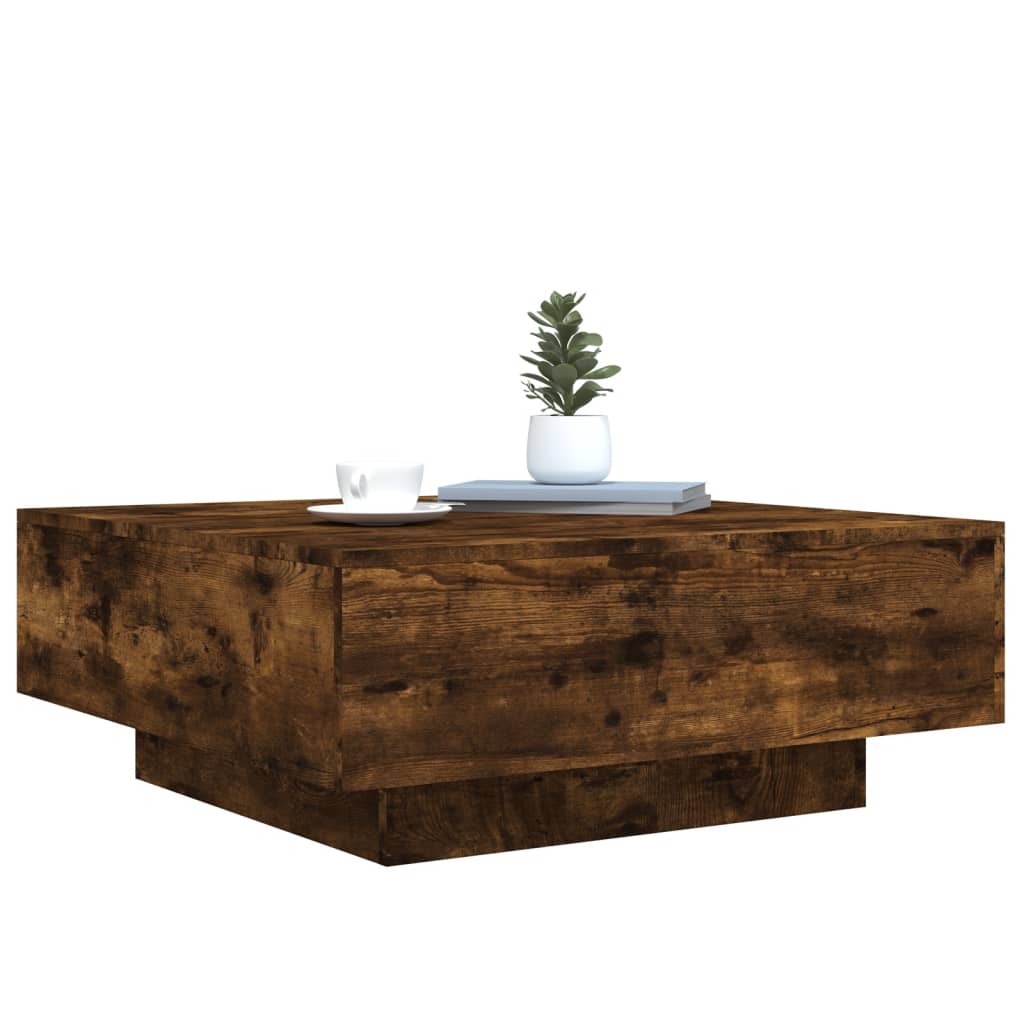 Coffee Table Smoked Oak 80x80x31 cm Engineered Wood