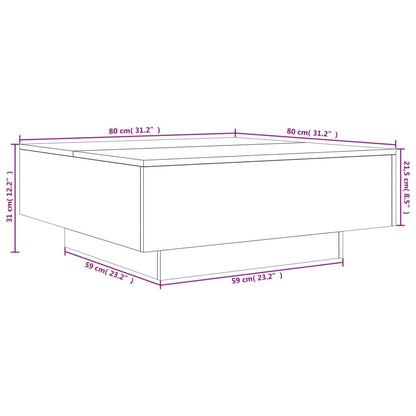 Coffee Table Smoked Oak 80x80x31 cm Engineered Wood