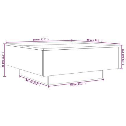 Coffee Table Grey Sonoma 80x80x31 cm Engineered Wood