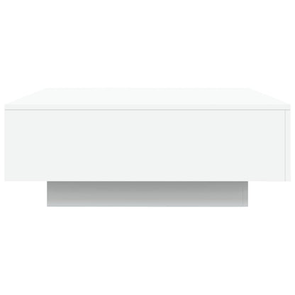 Coffee Table with LED Lights White 80x80x31 cm