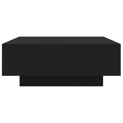 Coffee Table with LED Lights Black 80x80x31 cm