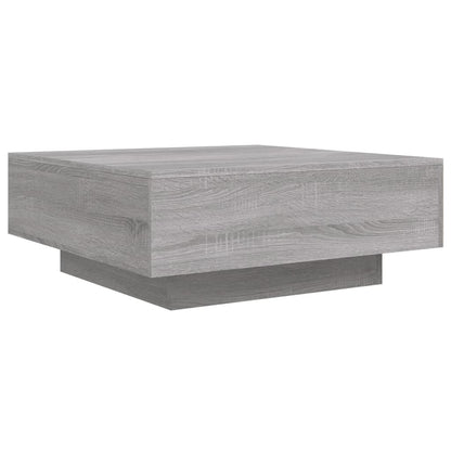 Coffee Table with LED Lights Grey Sonoma 80x80x31 cm