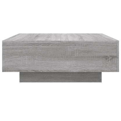 Coffee Table with LED Lights Grey Sonoma 80x80x31 cm