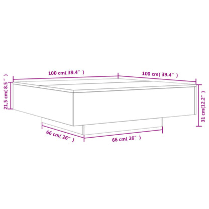 Coffee Table Grey Sonoma 100x100x31 cm Engineered Wood