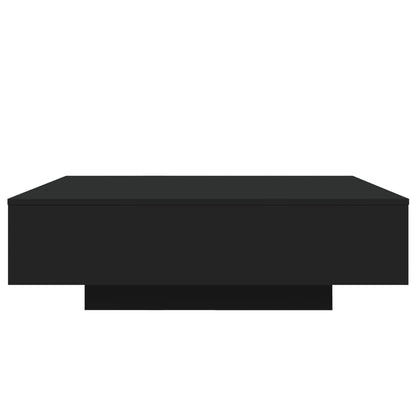 Coffee Table with LED Lights Black 100x100x31 cm