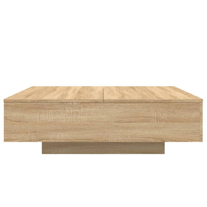 Coffee Table with LED Lights Sonoma Oak 100x100x31 cm