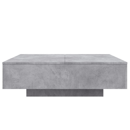 Coffee Table with LED Lights Concrete Grey 100x100x31 cm