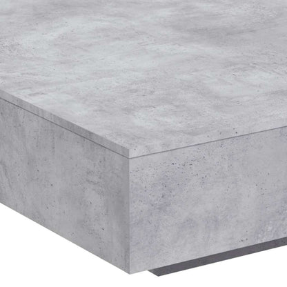 Coffee Table with LED Lights Concrete Grey 100x100x31 cm