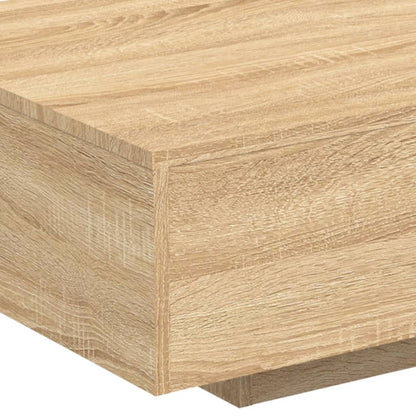 Coffee Table with LED Lights Sonoma Oak 85x55x31 cm