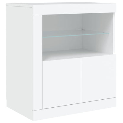 Sideboard with LED Lights White 60,5x37x67 cm