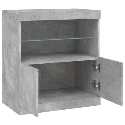 Sideboard with LED Lights Concrete Grey 60,5x37x67 cm