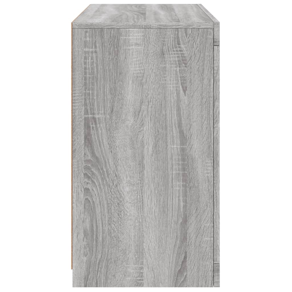 Sideboard with LED Lights Grey Sonoma 60.5x37x67 cm