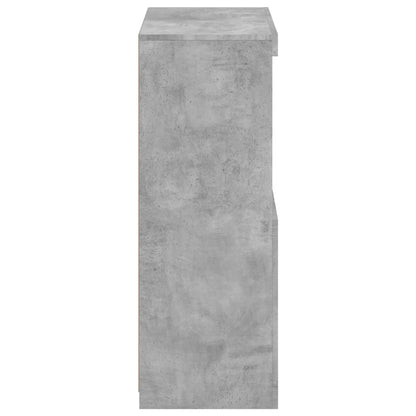 Side Cabinet with LED Lights Concrete Grey Engineered Wood