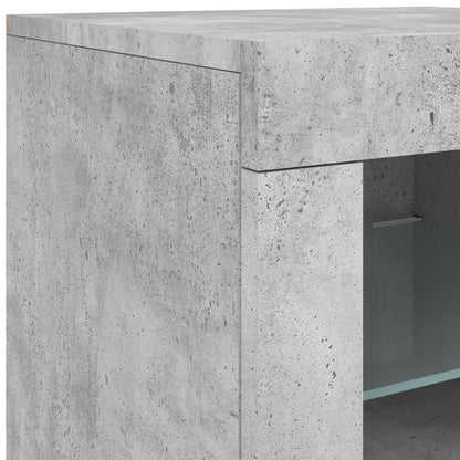 Side Cabinets with LED Lights 2 pcs Concrete Grey